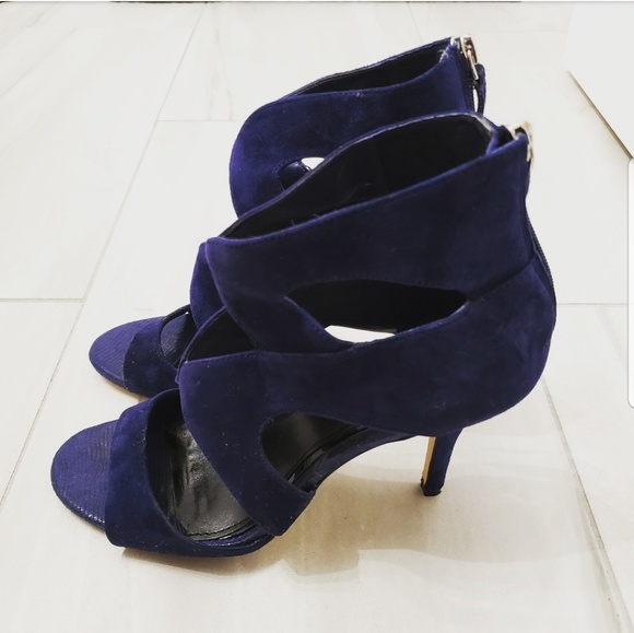 White House Black Market Shoes - 🍉 White House Black Market Blue Suede Heels Katia